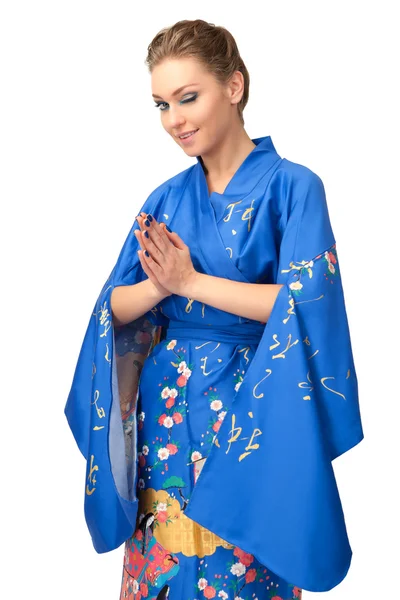 Two young women  in Japanese kimono — Stock Photo, Image