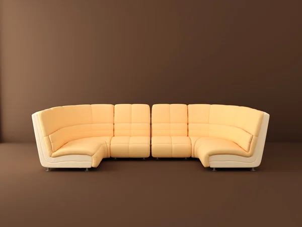 Peach sofa in the interior — Stock Photo, Image