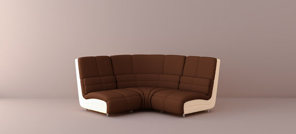 brown sofa in the interior
