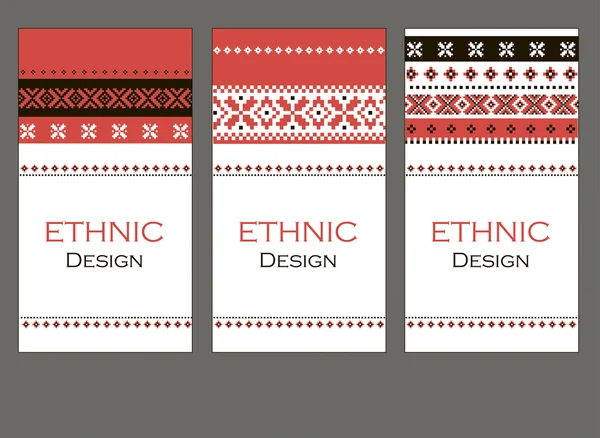 Set of ethnic banners. Vector illustration. — Stockvector