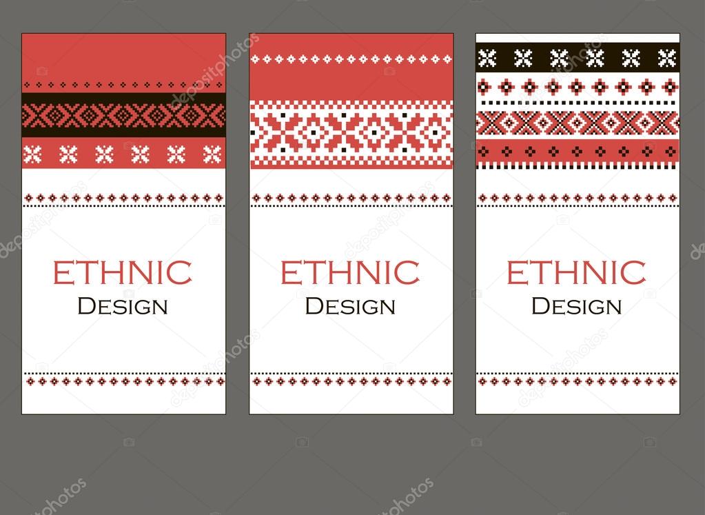 Set of ethnic banners. Vector illustration.