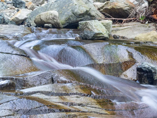 Denny Creek Trail Rendkívül Népszerű Okkal Egy Természetes Vízicsúszda Két — Stock Fotó