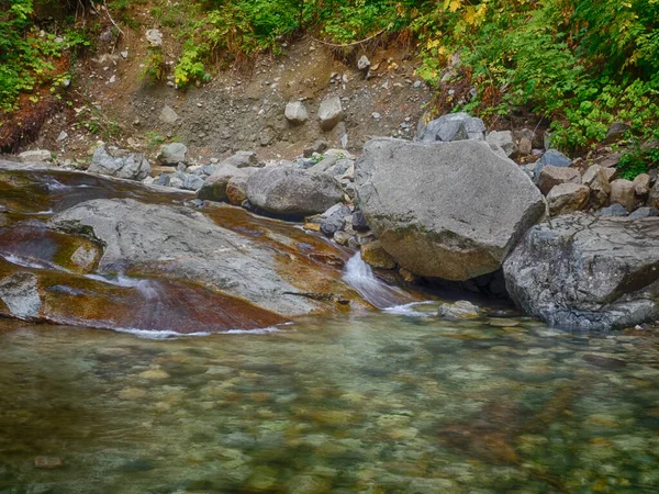 Denny Creek Trail Extremamente Popular Por Uma Boa Razão Escorrega — Fotografia de Stock