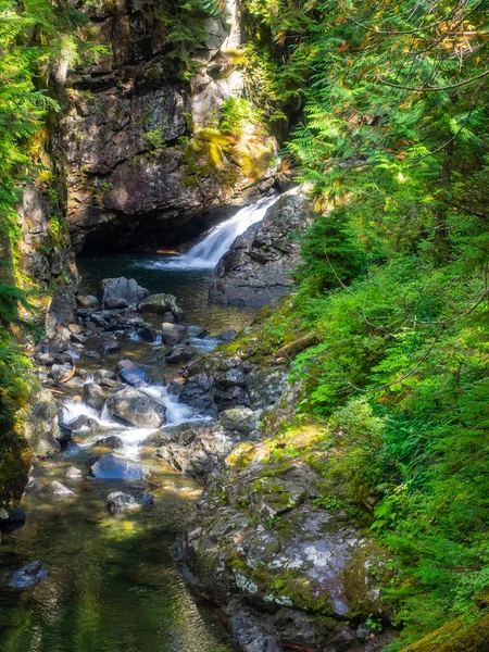 Franklin Falls Ett Vattenfall Södra Gaffeln Floden Snoqualmie Den Första — Stockfoto