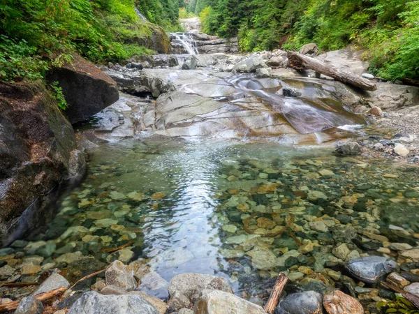 Denny Creek Trail Extremamente Popular Por Uma Boa Razão Escorrega — Fotografia de Stock