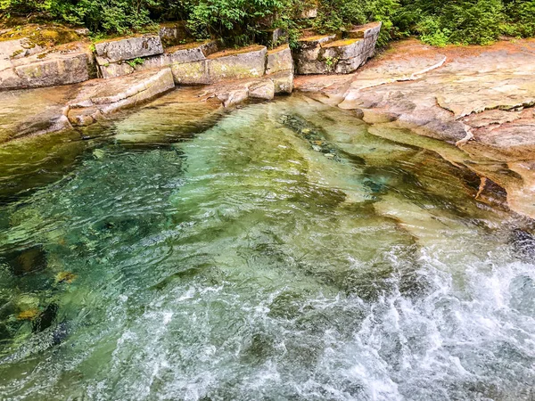 Franklin Falls Est Une Chute Eau Sur Fourche Sud Rivière — Photo