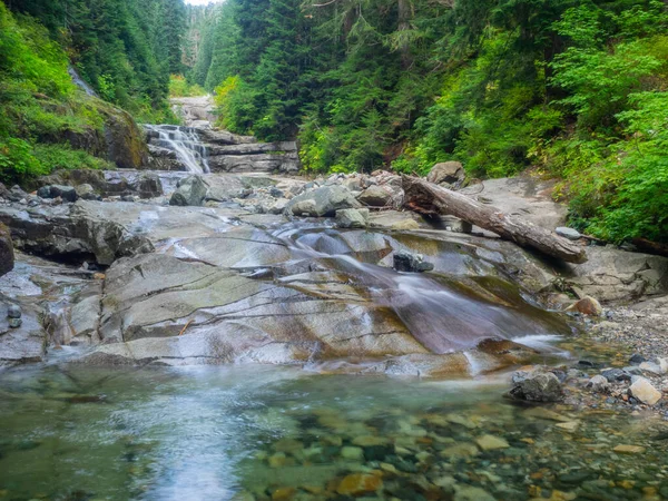 Sentier Denny Creek Est Extrêmement Populaire Pour Cause Toboggan Naturel — Photo