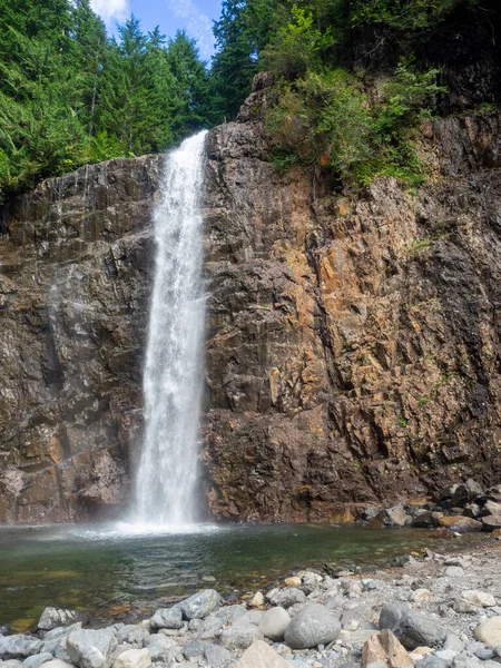 Franklin Falls Est Une Chute Eau Sur Fourche Sud Rivière — Photo