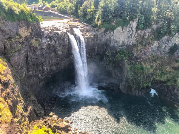 Snoqualmie Falls 268 Fots Vattenfall Nordvästra Usa Som Ligger Öster — Stockfoto