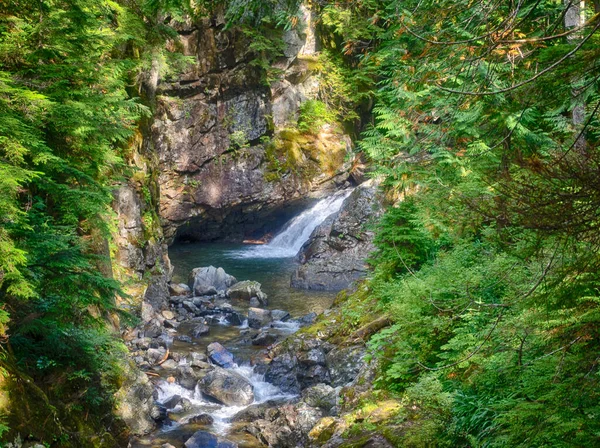 Franklin Falls Egy Vízesés Snoqualmie Folyó Déli Villáján Első Három — Stock Fotó