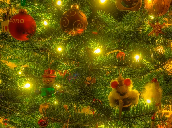 Weihnachtsschmuck Sind Dekorationen Normalerweise Aus Glas Metall Holz Oder Keramik — Stockfoto