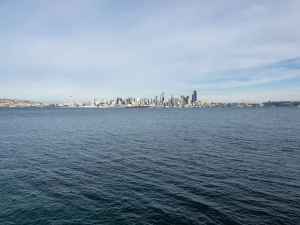 Orla Marítima Seattle Vista Através Puget Sound Partir Alki Beach — Fotografia de Stock