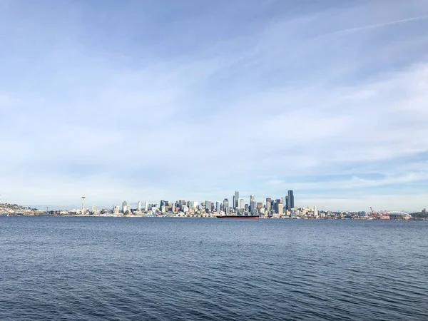 Seattles Uferpromenade Vom Alki Beach Park Aus Über Den Puget — Stockfoto