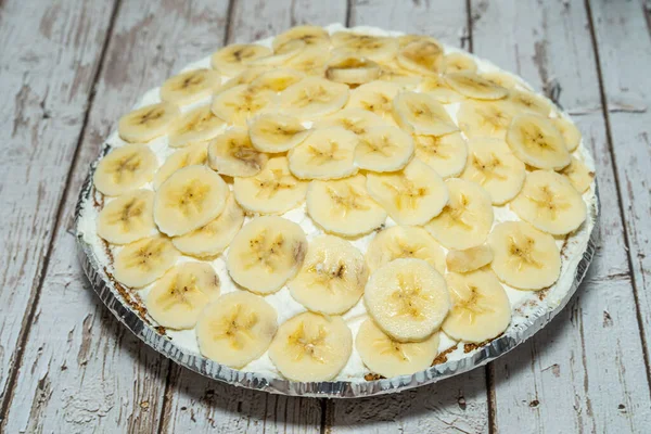 Banaan Crème Pie Misschien Wel Makkelijkste Van Alle Roomtaart Variëteiten — Stockfoto