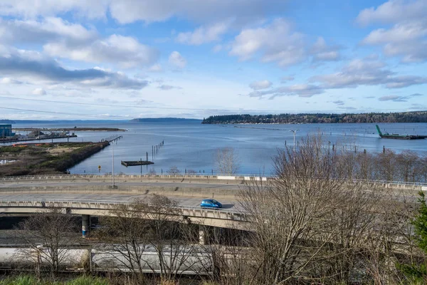 Port Gardner Přítok Zvuku Kterém Nachází Město Everett Washingtonu Snohomish — Stock fotografie
