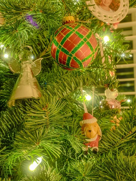 Kerst Ornamenten Zijn Decoraties Meestal Gemaakt Van Glas Metaal Hout — Stockfoto