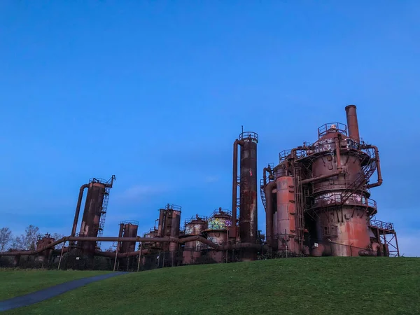 煤气厂公园是位于美国华盛顿州西雅图的一个公园 它是一个面积19 1英亩 000平方米 的公园 位于前西雅图煤气灯公司 Seattle Gas Light Company — 图库照片