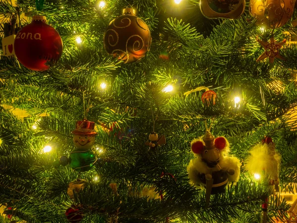 Kerst Ornamenten Zijn Decoraties Meestal Gemaakt Van Glas Metaal Hout — Stockfoto