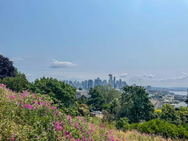 Kerry Park Small Public Park Viewpoint South Slope Queen Anne — Stock Photo, Image