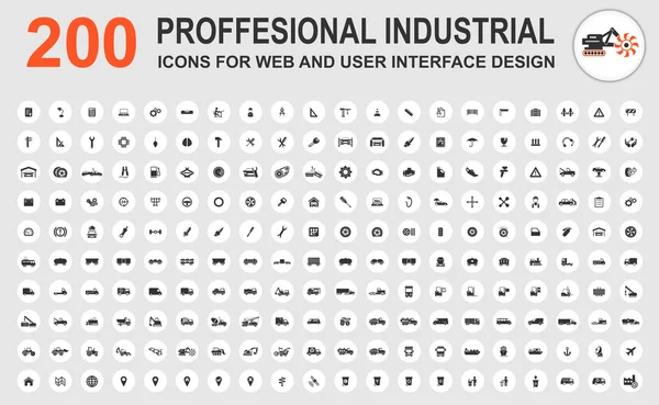 Icone industriali professionali — Vettoriale Stock