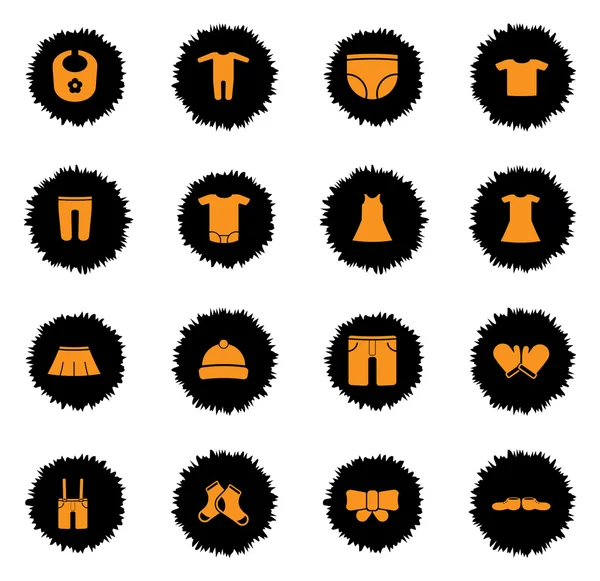 Ropa de bebé simplemente iconos — Vector de stock