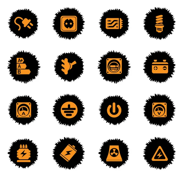 Conjunto de iconos de electricidad — Vector de stock