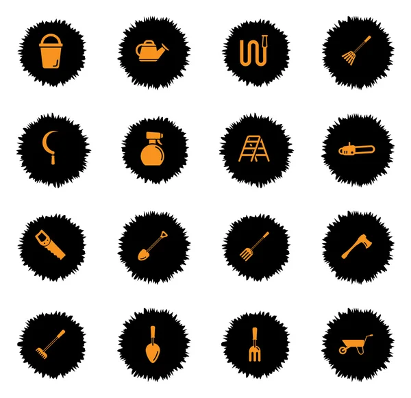 Herramientas de jardín simplemente iconos — Vector de stock