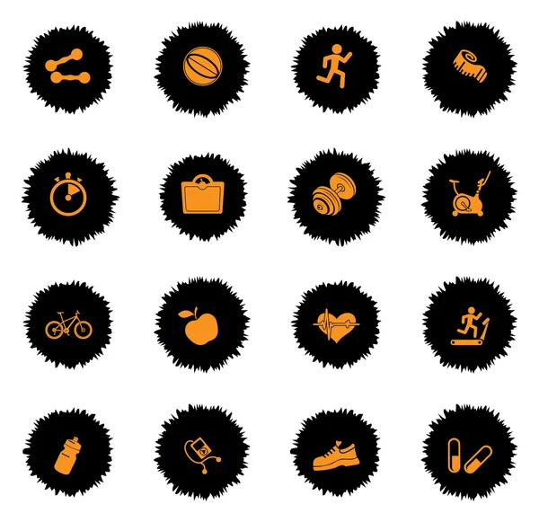 Conjunto de iconos Fitness — Archivo Imágenes Vectoriales