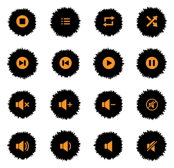 Media speler iconen — Stockvector