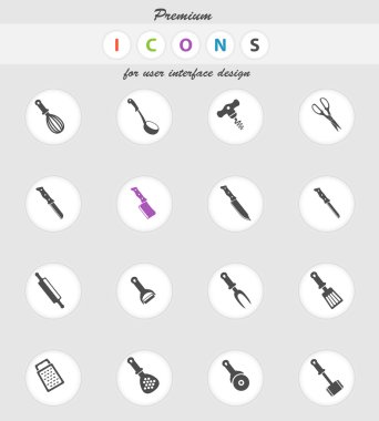 Mutfak araçları Icons set
