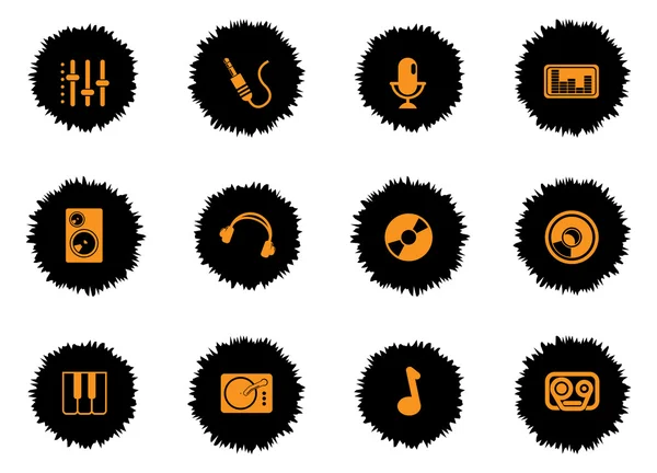Audio y música simples iconos vectoriales — Archivo Imágenes Vectoriales