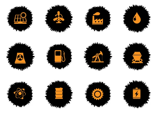 Conjunto de ícones de energia e indústria — Vetor de Stock