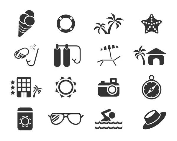 Conjunto de ícones de praia — Vetor de Stock