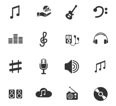 Müzik simgesi seti