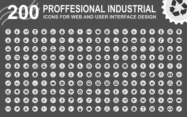Ícones industriais profissionais — Vetor de Stock