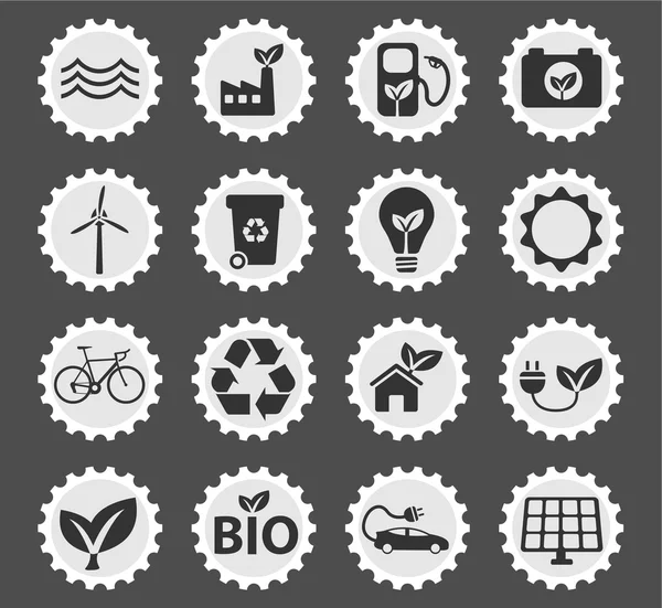 Alternative energy simply icons — Stock Vector