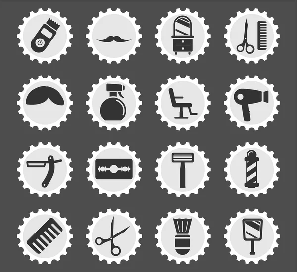 Barbería simplemente iconos — Vector de stock