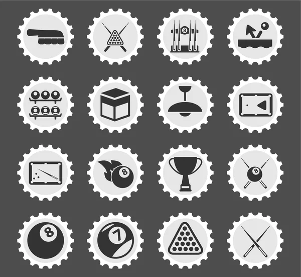 Billar simplemente iconos — Vector de stock