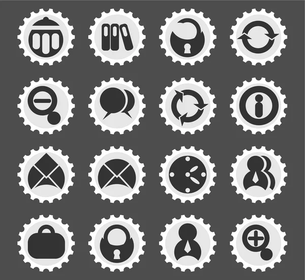 Negro oficina iconos conjunto — Vector de stock