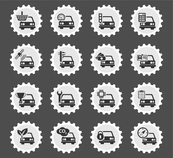 Auto service gewoon pictogrammen — Stockvector