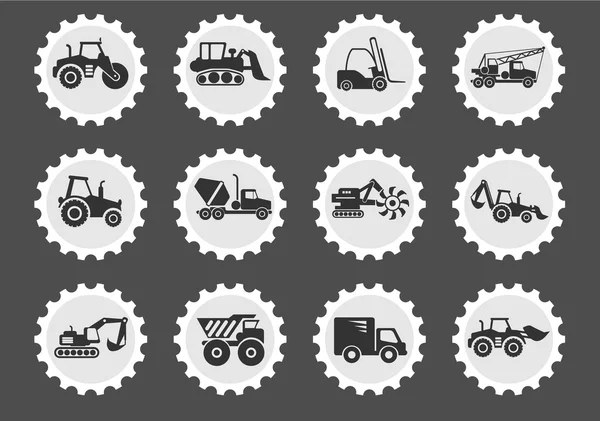 Symbols of Construction Machines — Stock Vector