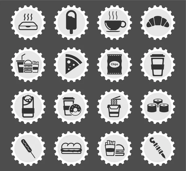 Fast food gewoon pictogrammen — Stockvector