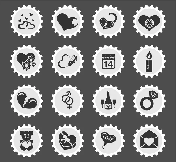 Valentines and Love Icons — Stock Vector