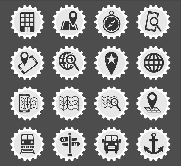 Navigation ransport map icon set — Stock Vector