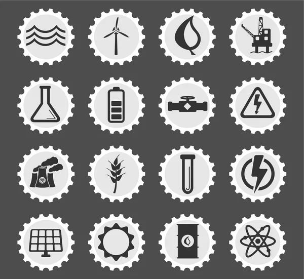 Geração de energia simplesmente ícones —  Vetores de Stock