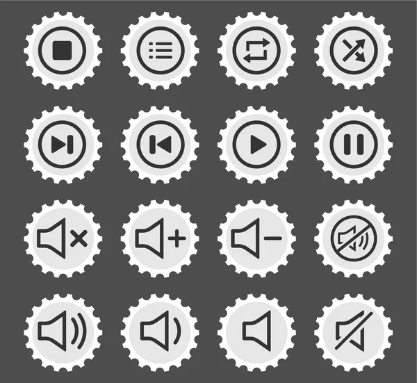 Media speler iconen — Stockvector