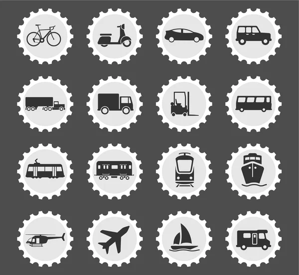 Transportation simply icons — Stock Vector