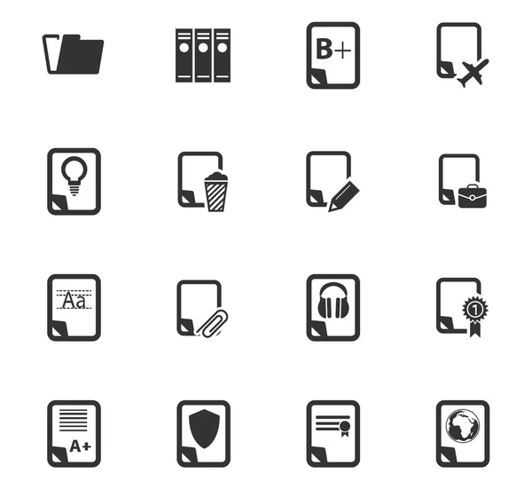 Dokumente Icons gesetzt — Stockvektor