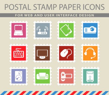 bilgisayar donanımları basit vektör ikonlar