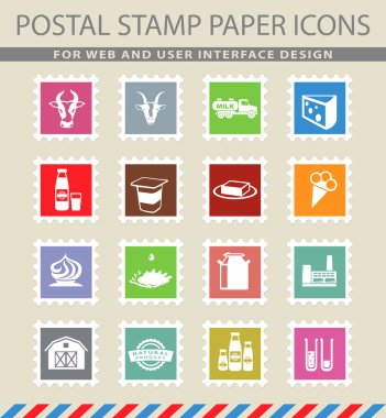 Süt sanayi simge seti